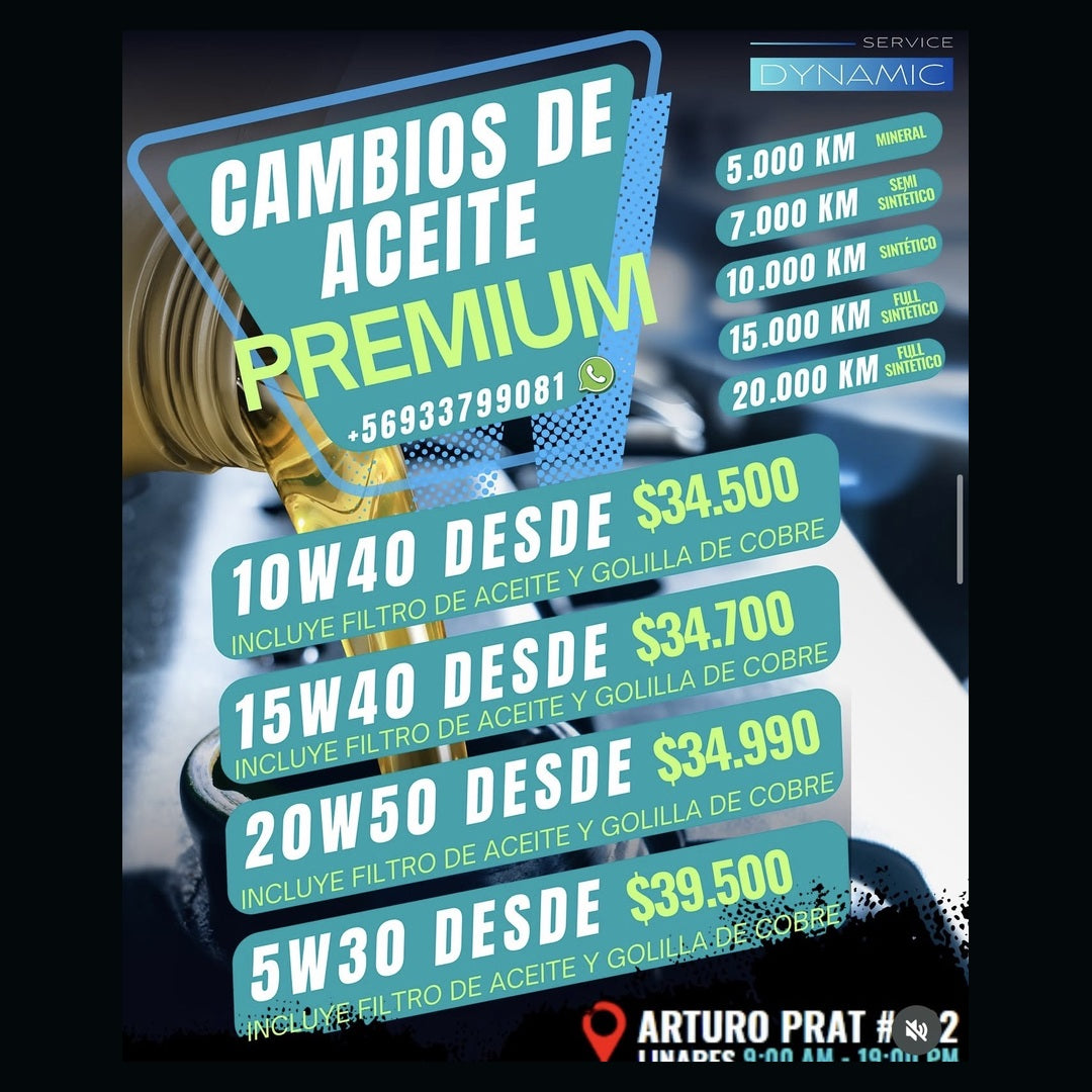 Cambios de aceite premium Dynamic Service